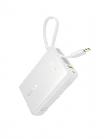Повербанк Baseus PicoGo Digital Display Power Bank 10000mAh 45W Белый (P10076803213-00)