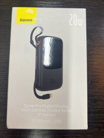 УЦЕНКА Внешний аккумулятор Baseus Qpow Pro Digital Display Fast Charge iP Edition 10000 мАч 20W черный (PPQD020001) Повреждена упаковка УЦЕНКА Внешний аккумулятор Baseus Qpow Pro Digital Display Fast Charge iP Edition 10000 мАч 20W черный (PPQD020001) Повреждена упаковка