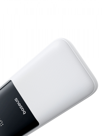 Повербанк Baseus Lipow Dual-Cable Power Bank with Digital Display 20000mAh 22.5W Белый (в комплекте USB-A - USB-C кабель 3A 20см) (P10079102213-00)