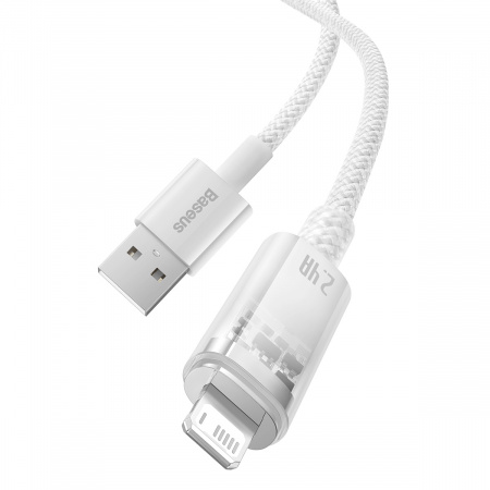 Кабель Baseus Explorer Series Fast Charging Cable with Smart Temperature Control USB - Apple Lightning 2.4A 1m (CATS010002) Белый