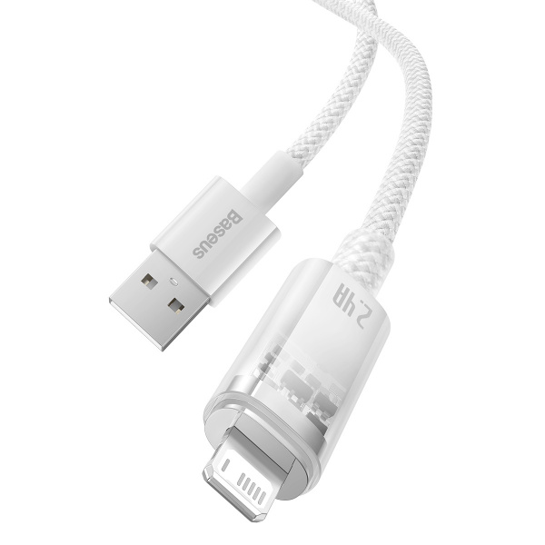 Кабель Baseus Explorer Series Fast Charging Cable with Smart Temperature Control USB - Apple Lightning 2.4A 1m (CATS010002) Белый