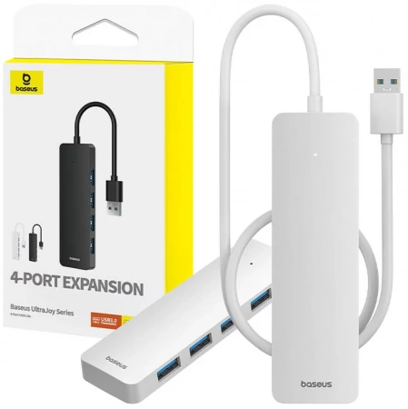 Хаб концентратор Baseus UltraJoy Series 4-Port HUB Lite 150см Moon White (USB-A - USB3.0*4) B0005280B211-03