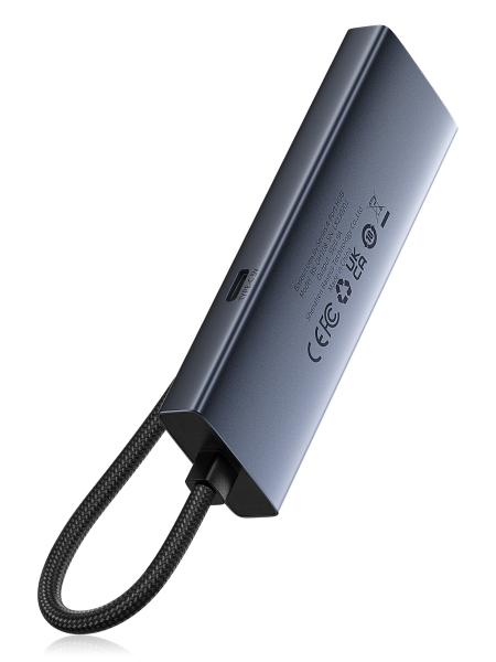 Хаб Baseus UltraJoy Series 4-Port Серый (USB-C- USB 3.0*4+USB-C 5V) (B0005280B811-08)