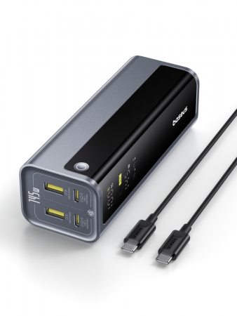 Повербанк Baseus EnerGeek GP12 Fast Charging with Digital Display 20800mAh 145W Серый (в комплекте кабель Type-C - Type-C 1м 100W) (P10082109813-00)