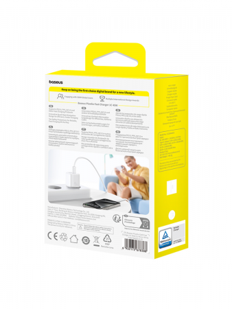 Сетевое зарядное устройство OS-Baseus PicoGo GaN Fast Charger 1C 45W EU Белый (P10176800213-00)