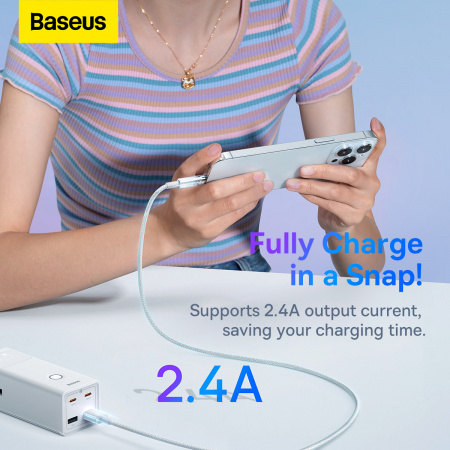 Кабель Baseus Explorer Series Fast Charging Cable with Smart Temperature Control USB - Apple Lightning 2.4A 1m (CATS010002) Белый
