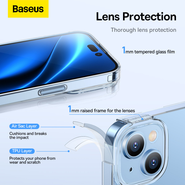 Чехол Baseus Simple Series Protective Case для iPhone 14 Прозрачный (ARAJ000602)