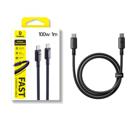 Кабель Baseus New Braided Fast Charging Cable USB-C- USB-C 100W 1м Чёрный (E0426W00)