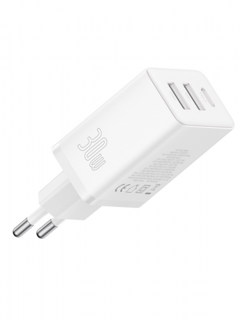 Сетевое зарядное устройство OS-Baseus Cube Fast Charger 2U+C 30W EU Белый (P10111402213-00) 