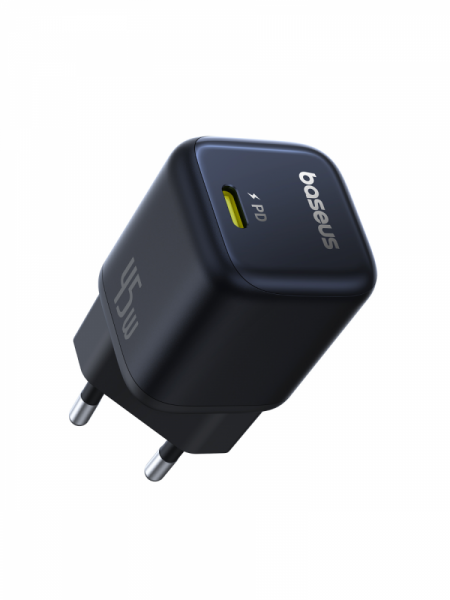 Сетевое зарядное устройство OS-Baseus PicoGo GaN Fast Charger 1C 45W EU Чёрный (P10176800123-00)