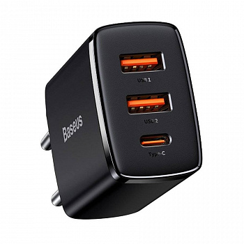 Сетевое зарядное устройство Baseus Compact Quick Charger 2U+C 30W EU Черный (CCXJ-E01)
