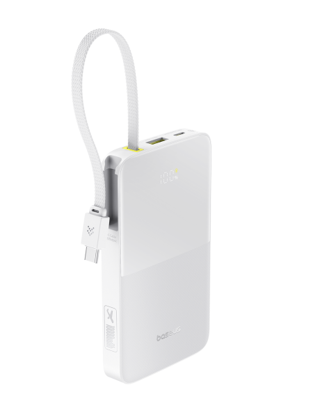 Повербанк Baseus EnerFill FC51 Bipow2 Pro Digital Display со встроенным кабелем 10000mAh 22.5W Белый (E0027601) 