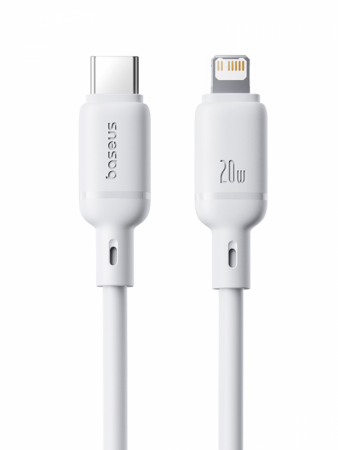 Кабель OS-Baseus Silky Series Fast Charging Cable Type-C - Lightning 20W 1м Белый (P10377700213-00) 
