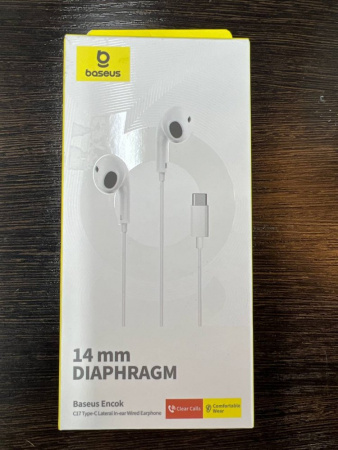 УЦЕНКА Наушники Baseus Encok C17 White NGCR010002 Повреждена упаковка