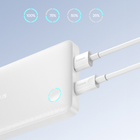 Повербанк Baseus EnerFill FP11 10000mAh 15W Белый (в комплекте Type-C - Type-C кабель 30см) (P1008210C213-00)