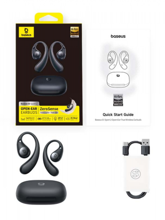Беспроводные наушники Baseus Eli Sport 2 Open-Ear True Wireless Earbuds Чёрный (A0102703)