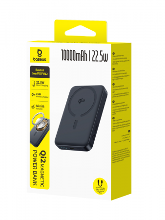 Повербанк Baseus EnerFill FM12 Qi2 Magnetic 10000mAh 22.5W Чёрный (кабель в комплекте USB-C - USB-C 30см) (E0028500)