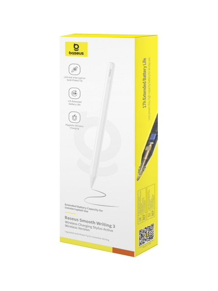 Стилус Baseus Smooth Writing 3Wireiess Charging Stylus Active Wireless Version Белый (P80080806213-00)