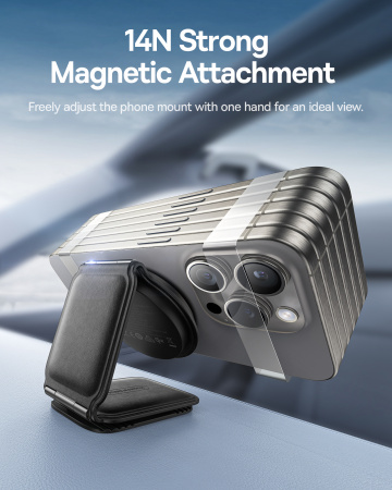 Автомобильное беспроводное магнитное зарядное устройство Baseus PrimeTrip Series C02 Mega Magnetic Wireless Charging Car Mount Stick-on Version (C40169003111-00) Чёрное 