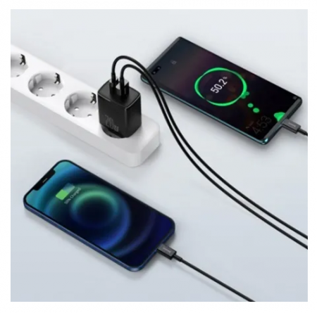 Сетевое зарядное устройство Baseus Compact Quick Charger U+C 20W EU Чёрный (CCXJ-B01)