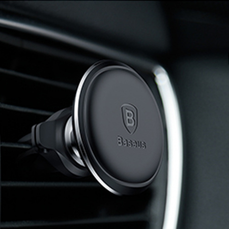 Автомобильный магнитный держатель OS-Baseus Magnetic Car Mount Phone Holder with Cable Clip Air Vent Version Чёрный (C40141201113-00)