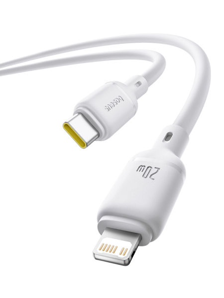 Кабель OS-Baseus Silky Series Fast Charging Cable Type-C - Lightning 20W 1м Белый (P10377700213-00) 