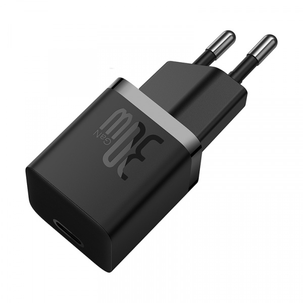 Сетевое зарядное устройство Baseus GaN5 (mini) 1C 30W + Кабель USB-C - USB-C Чёрный (P10110902113-00)