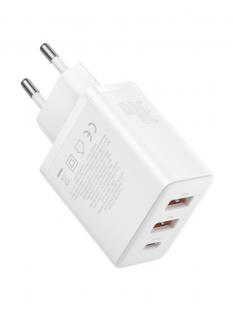 Сетевое зарядное устройство OS-Baseus Cube Fast Charger 2U+C 30W EU Белый (P10111402213-00) 