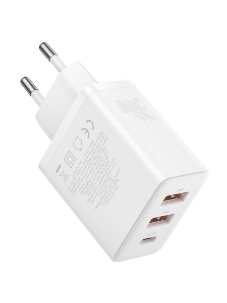 Сетевое зарядное устройство OS-Baseus Cube Fast Charger 2U+C 30W EU Белый (P10111402213-00) 