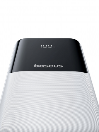 Повербанк Baseus Lipow Dual-Cable Power Bank with Digital Display 20000mAh 22.5W Белый (в комплекте USB-A - USB-C кабель 3A 20см) (P10079102213-00)