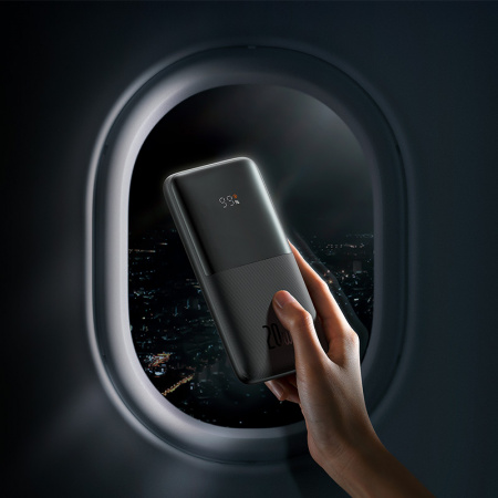 Внешний аккумулятор Baseus Bipow Pro Digital Display Fast Charge Power Bank 10000mAh 20W черный с кабелем USB to Type-C 3A 0.3m Overseas Edition (PPBD040201)