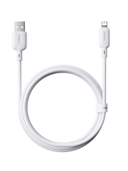 Кабель OS-Baseus Silky Series Fast Charging Cable USB - Lightning 2.4A 1м Белый (P10377702213-00)