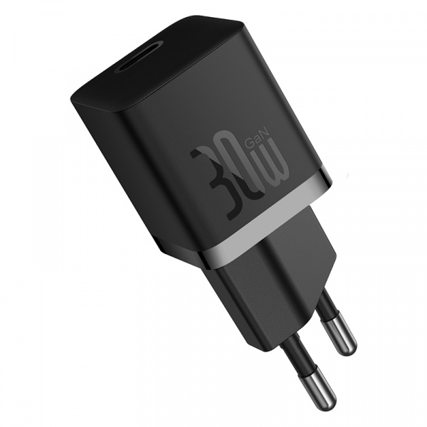 Сетевое зарядное устройство Baseus GaN5 (mini) 1C 30W + Кабель USB-C - USB-C Чёрный (P10110902113-00)