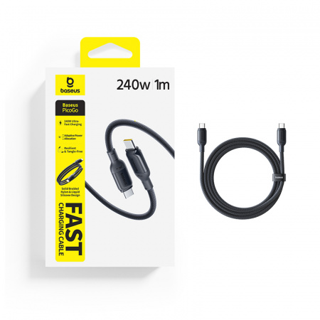 Кабель Baseus PicoGo Fast Charging Data Cable USB-C - USB-C 240W 1м Чёрный (E0423300)