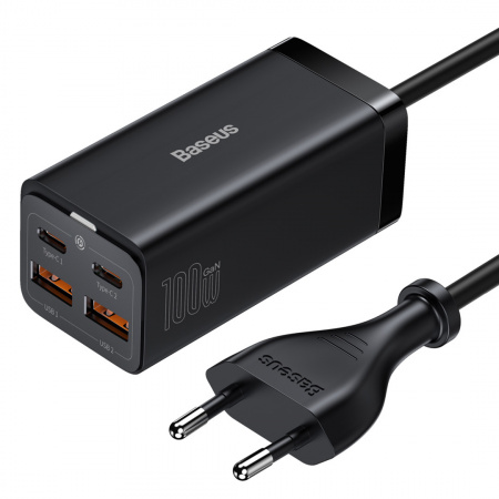 Сетевое зарядное устройство Baseus GaN3 Pro Desktop Fast Charger 2U+2C 100W EU Черный (CCGP000101)