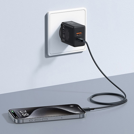 Сетевое зарядное устройство OS-Baseus Cube Fast Charger C+U 20W EU Чёрный (P10111403113-00)