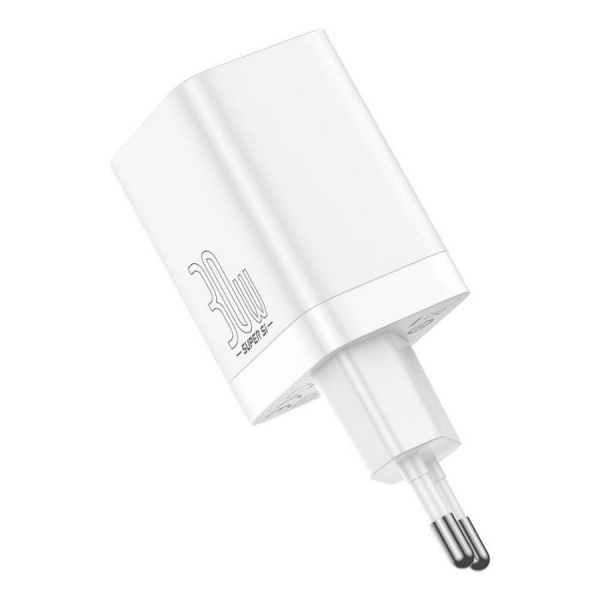 Сетевое зарядное устройство Baseus Super Si Pro Quick Charger C+U 30W EU (PD, QC) Белое (CCSUPP-E02)