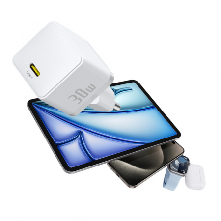 Сетевое зарядное устройство Baseus Palm Fast Charger 1C 30W EU Чёрный (в комплекте кабель Type-C - Type-C 60W(20V/3A) 1м) (P10111605113-01)