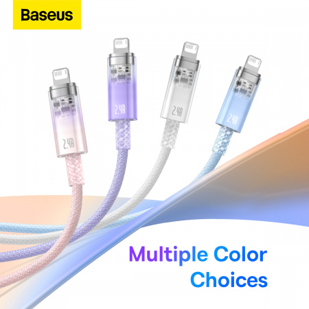 Кабель Baseus Explorer Series Fast Charging Cable with Smart Temperature Control USB - Apple Lightning 2.4A 1m (CATS010002) Белый
