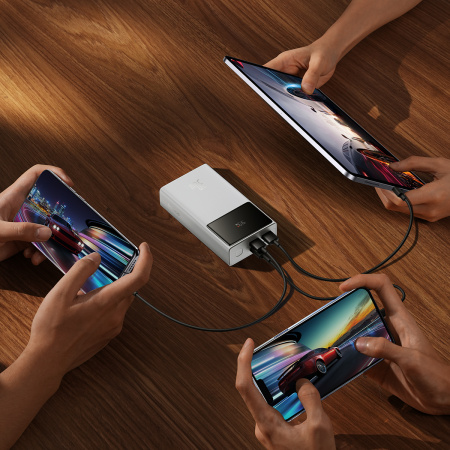 Внешний аккумулятор OS-Baseus Star-Lord Digital Display Fast Charging Power Bank 10000mAh 30W с кабелем USB - Type-C 3A 0.3m (P10022907213-00) Белый