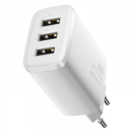 Сетевое зарядное устройство Baseus Compact Charger 3U 17W EU Белый (CCXJ020102)