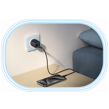 Сетевое зарядное устройство OS-Baseus PicoGo GaN Fast Charger 1C 45W EU Чёрный (P10176800123-00)