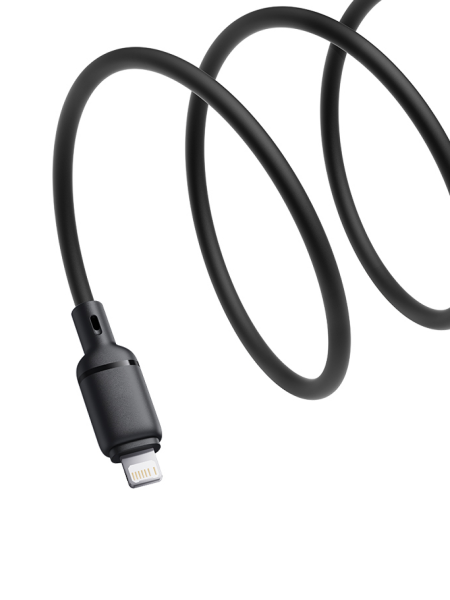Кабель OS-Baseus Silky Series Fast Charging Cable USB - Lightning 2.4A 1м Чёрный (P10377702113-00)