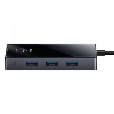 Хаб Baseus PioneerJoy 5-Port Type-C HUB Adapter (Type-C - HDMI4K@60Hz*1+USB3.0*3+PD*1) Серый (WKYY030113)