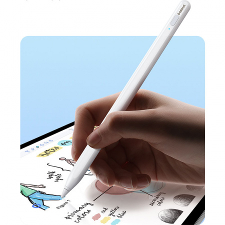 Стилус Baseus Smooth Writing 2 Stylus with LED Indicators беспроводной Белый (USB-C кабель и активный наконечник в комплекте) (P80015802213-03)