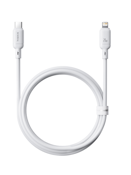 Кабель OS-Baseus Silky Series Fast Charging Cable Type-C - Lightning 20W 1м Белый (P10377700213-00) 