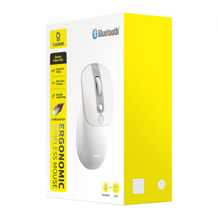 Беспроводная мышь Baseus Editor EM2 Ergonomic Wireless Mouse Белый (B0203500)