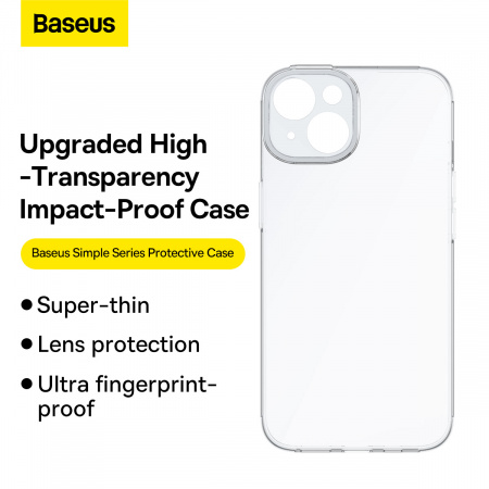 Чехол Baseus Simple Series Protective Case для iPhone 14 Прозрачный (ARAJ000602)