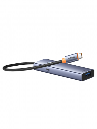 Хаб Baseus UltraJoy Series 4-Port Серый (USB-C- USB 3.0*4+USB-C 5V) (B0005280B811-08)