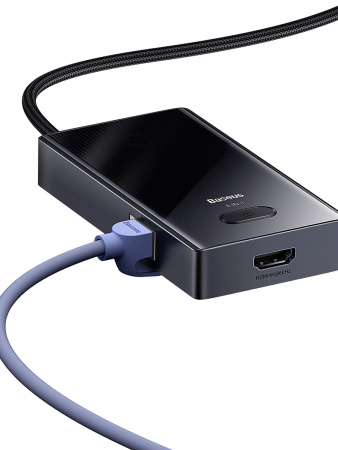 Хаб Baseus PioneerJoy 6-Port Type-C HUB Adapter (Type-C - HDMI4K@60Hz*1+USB3.0*3+PD*1+RJ45*1) Серый (WKYY030213)